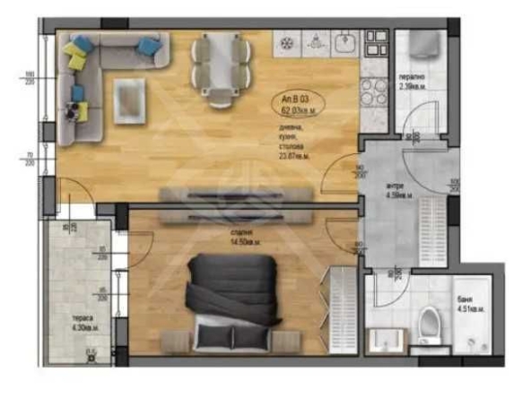 Двустаен апартамент в Пловдив, Остромила - 72 кв.м за 937 €/кв.м - Снимка #1