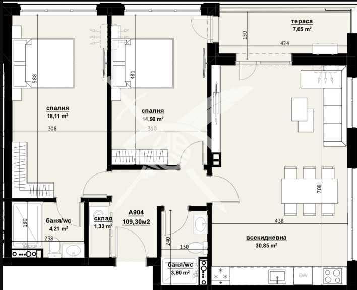 Тристаен апартамент в Бургас, Изгрев - 109 кв.м за 1212 €/кв.м - Снимка #1