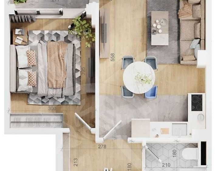 Двустаен апартамент в Пловдив, Тракия - 61 кв.м за 1541 €/кв.м - Снимка #1