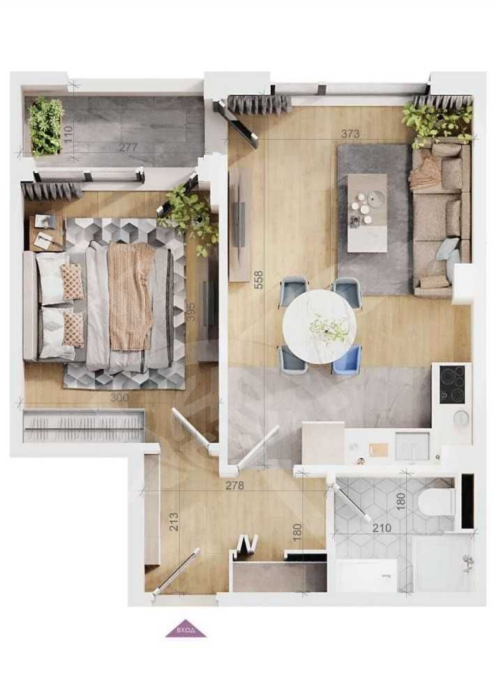 Двустаен апартамент в Пловдив, Тракия - 61 кв.м за 1541 €/кв.м - Снимка #1