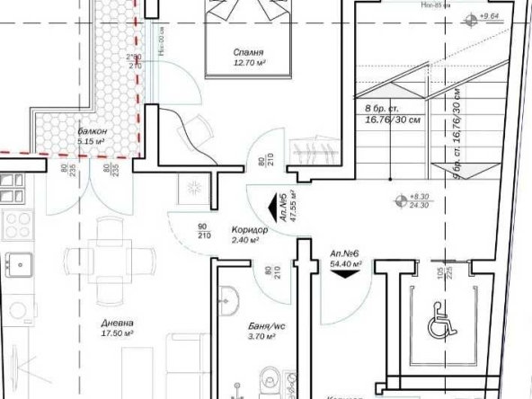 Двустаен апартамент в Варна, Погреби - 55 кв.м за 1187 €/кв.м - Снимка #1