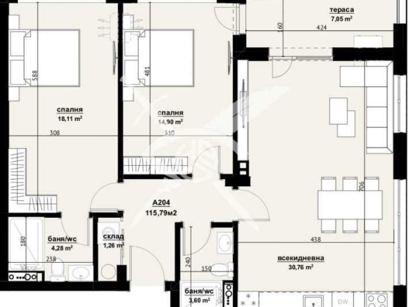 Тристаен апартамент в Бургас, Изгрев - 115 кв.м за 1122 €/кв.м - Снимка #1