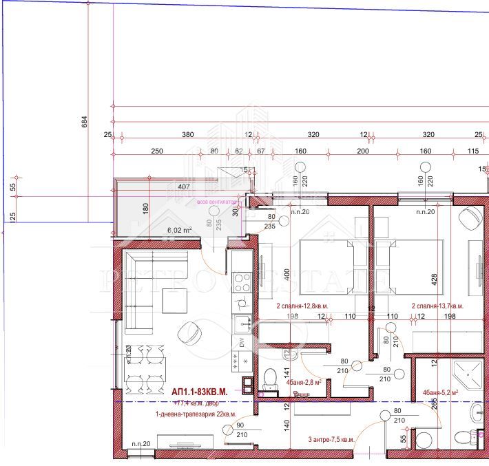Тристаен апартамент в Велинград - 83 кв.м за 1300 €/кв.м - Снимка #1