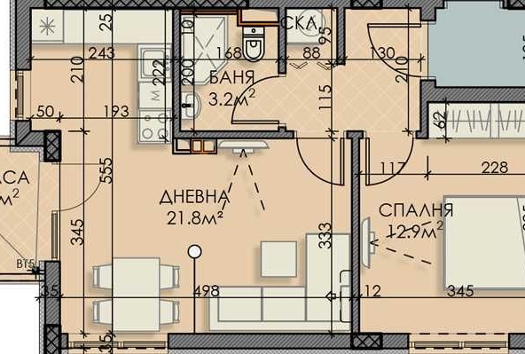 Двустаен апартамент в Айтос - 65 кв.м за 924 €/кв.м - Снимка #1
