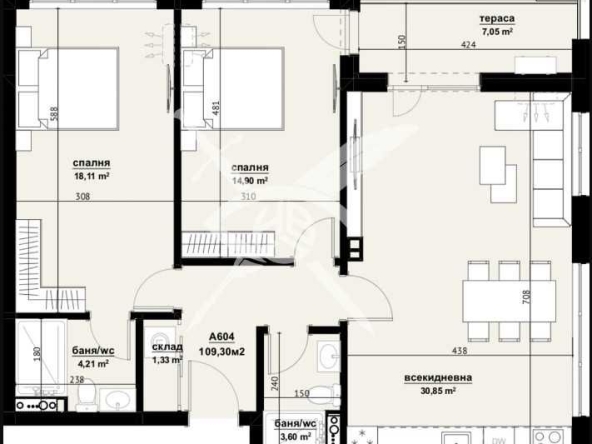 Тристаен апартамент в Бургас, Изгрев - 109 кв.м за 1267 €/кв.м - Снимка #1