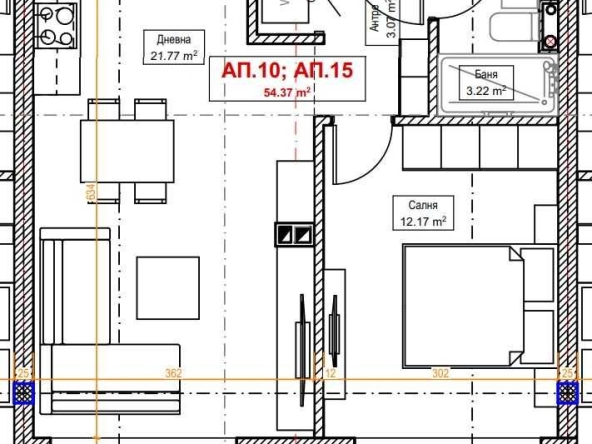 Двустаен апартамент в Велинград - 63 кв.м за 944 €/кв.м - Снимка #1