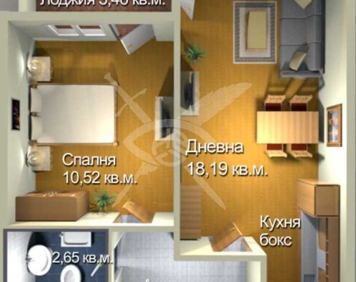 Двустаен апартамент в Бургас, Меден рудник - зона А - 55 кв.м за 1118 €/кв.м - Снимка #1