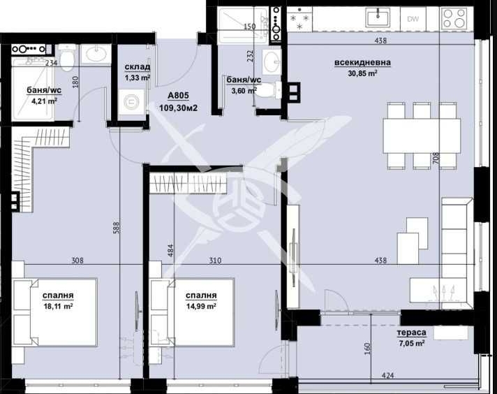 Тристаен апартамент в Бургас, Изгрев - 109 кв.м за 1267 €/кв.м - Снимка #1