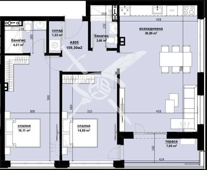 Тристаен апартамент в Бургас, Изгрев - 109 кв.м за 1267 €/кв.м - Снимка #1