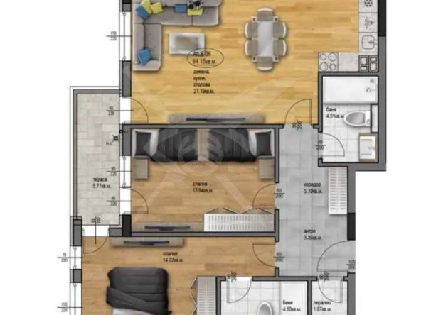 Тристаен апартамент в Пловдив, Остромила - 110 кв.м за 933 €/кв.м - Снимка #1