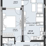 Двустаен апартамент в Пловдив, Христо Смирненски - 68 кв.м за 1265 €/кв.м - Снимка #1