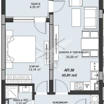 Двустаен апартамент в Пловдив, Христо Смирненски - 69 кв.м за 1247 €/кв.м - Снимка #1