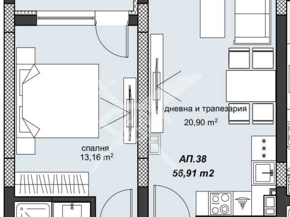 Двустаен апартамент в Пловдив, Христо Смирненски - 69 кв.м за 1247 €/кв.м - Снимка #1