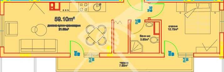 Двустаен апартамент в Бургас, Меден рудник - зона А - 64 кв.м за 1227 €/кв.м - Снимка #1