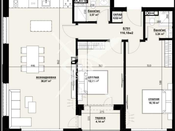 Тристаен апартамент в Бургас, Изгрев - 116 кв.м за 625 €/кв.м - Снимка #1
