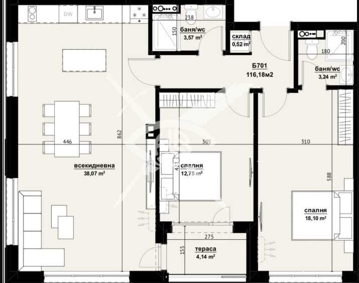 Тристаен апартамент в Бургас, Изгрев - 116 кв.м за 625 €/кв.м - Снимка #1