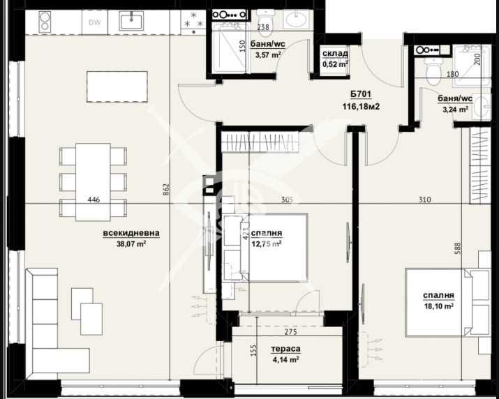 Тристаен апартамент в Бургас, Изгрев - 116 кв.м за 1225 €/кв.м - Снимка #1