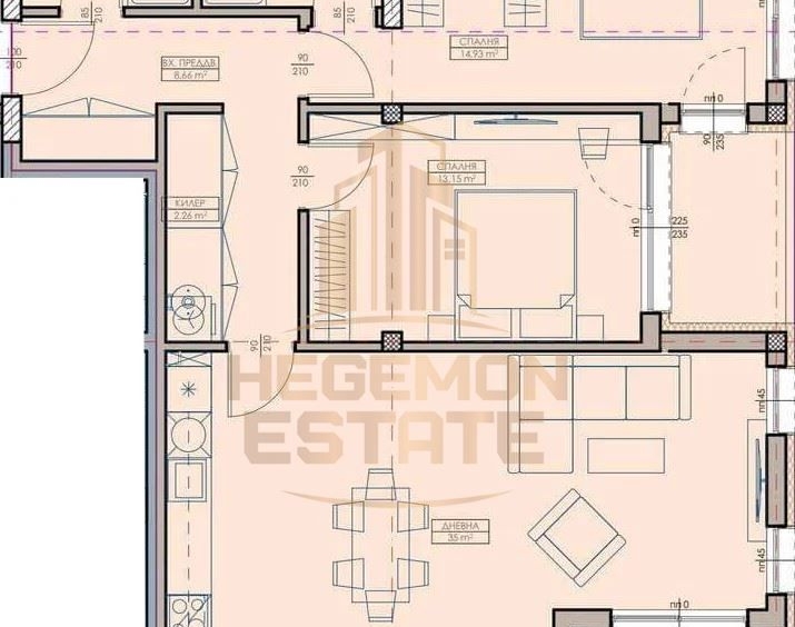 Дава се под наем Тристаен апартамент в Варна, Кайсиева градина - 122 кв.м за 158597.76 € - Снимка #1