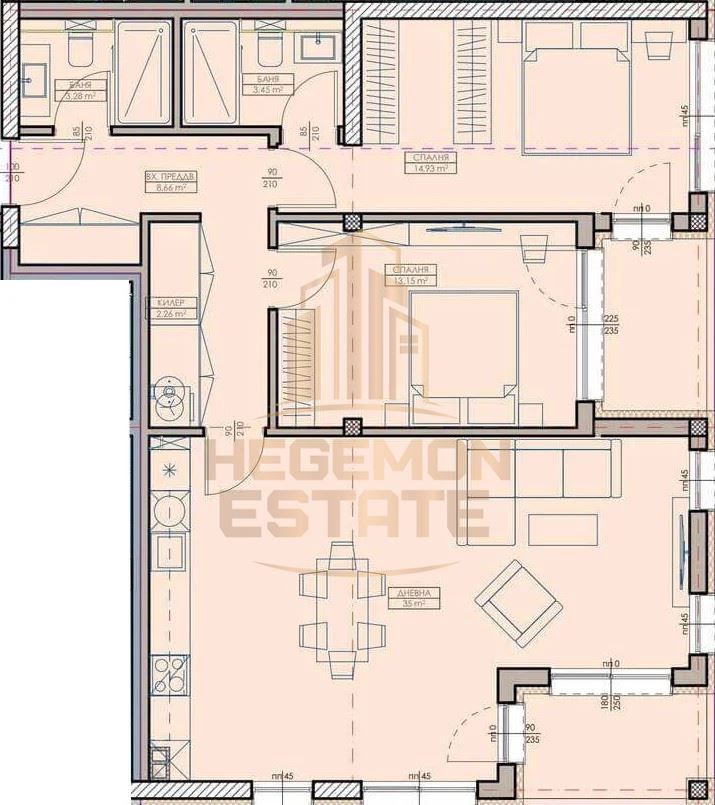 Дава се под наем Тристаен апартамент в Варна, Кайсиева градина - 122 кв.м за 158597.76 € - Снимка #1