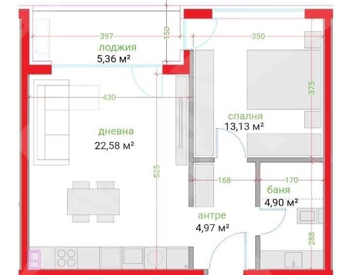 Двустаен апартамент в Варна, Трошево - 72 кв.м за 1889 €/кв.м - Снимка #1