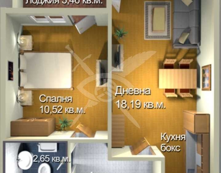 Двустаен апартамент в Бургас, Меден рудник - зона А - 55 кв.м за 1118 €/кв.м - Снимка #1