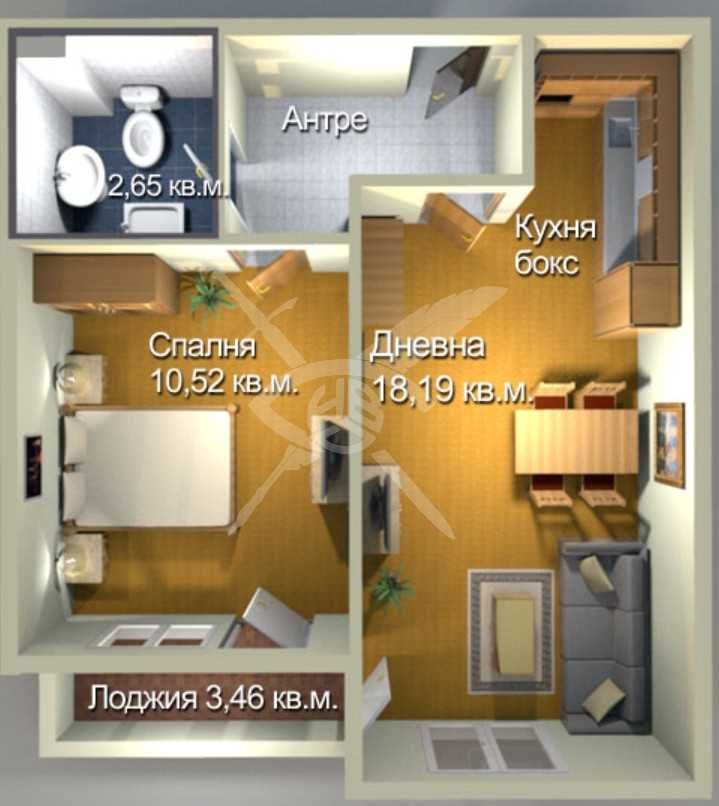 Двустаен апартамент в Бургас, Меден рудник - зона А - 55 кв.м за 1118 €/кв.м - Снимка #1