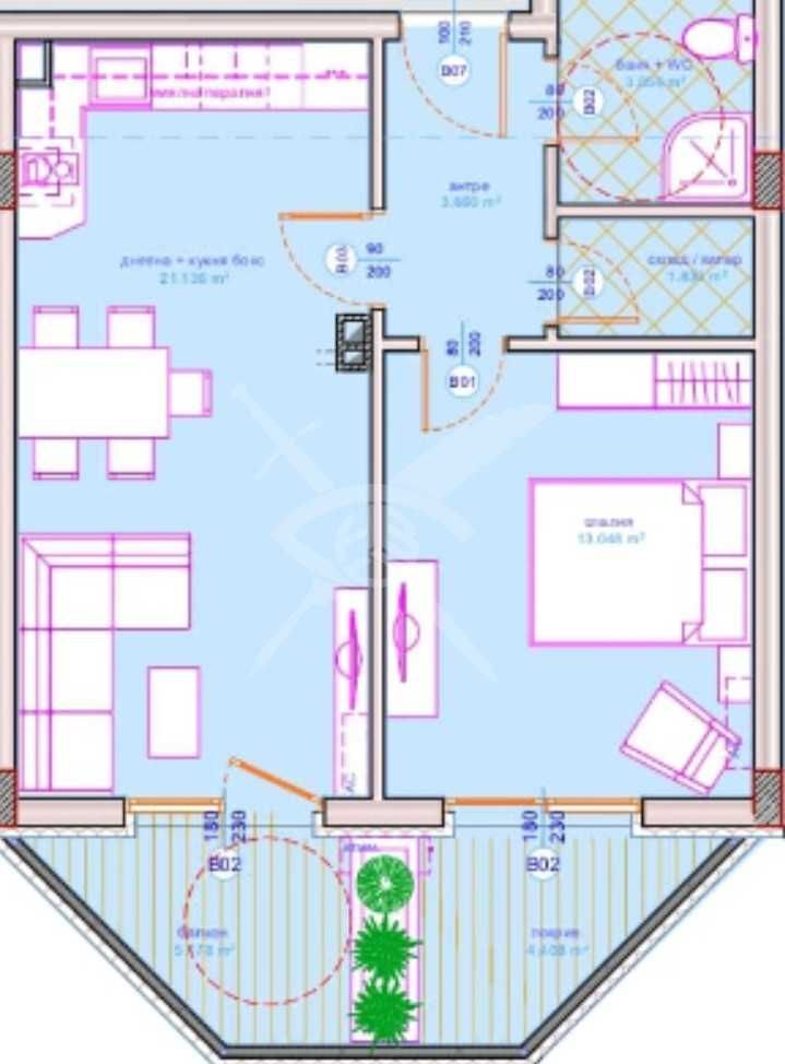 Двустаен апартамент в Бургас, Сарафово - 70 кв.м за 1385 €/кв.м - Снимка #1
