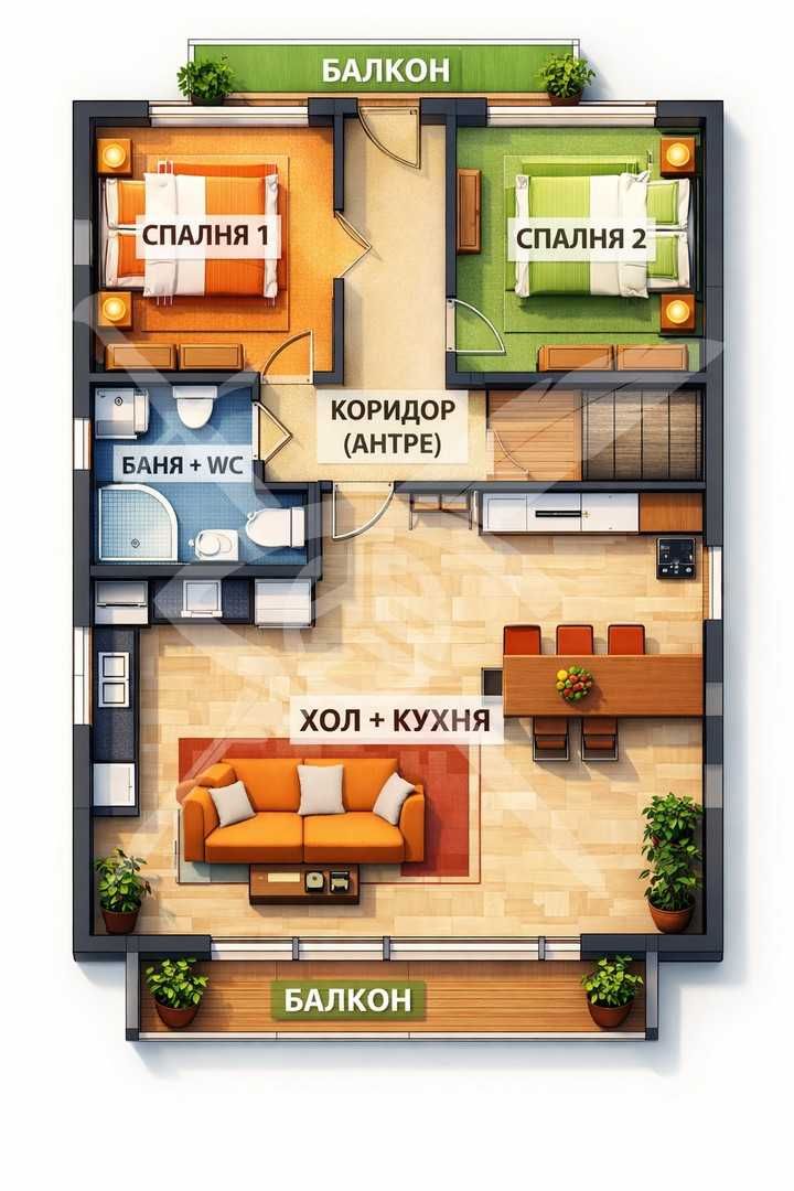 Тристаен апартамент в София, Подуяне - 97 кв.м за 1630 €/кв.м - Снимка #1