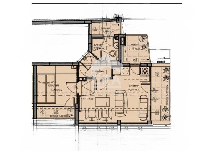 Двустаен апартамент в Варна, Колхозен пазар - 51 кв.м за 1015 €/кв.м - Снимка #1