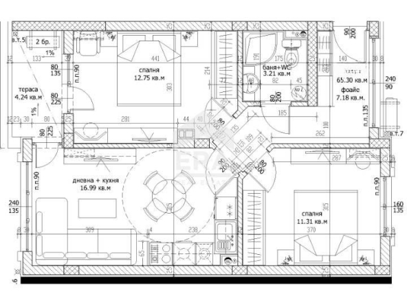 Тристаен апартамент в Ахелой - 79 кв.м за 930 €/кв.м - Снимка #1