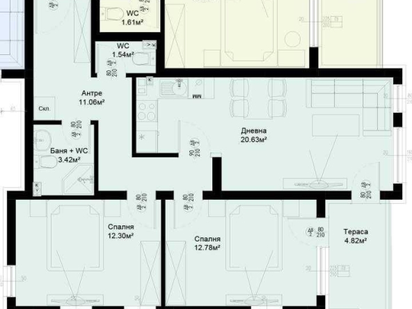Тристаен апартамент в Пловдив, Остромила - 88 кв.м за 1080 €/кв.м - Снимка #1