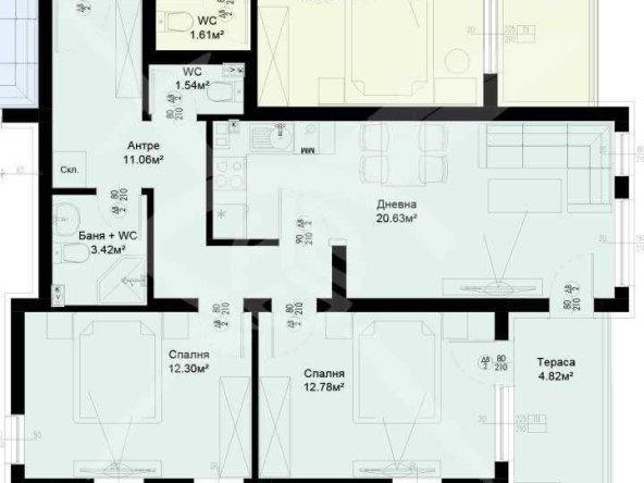 Тристаен апартамент в Пловдив, Остромила - 88 кв.м за 949 €/кв.м - Снимка #1