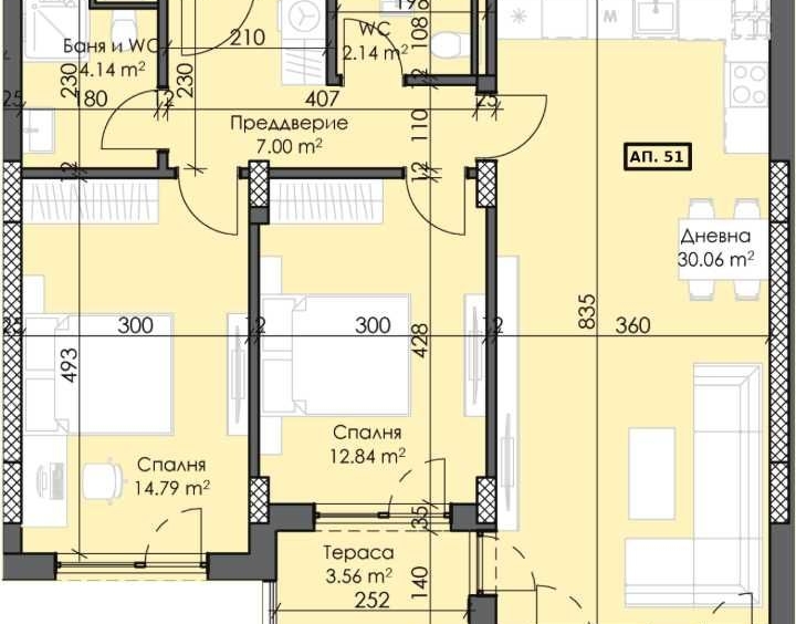 Тристаен апартамент в Пловдив, Тракия - 104 кв.м за 1083 €/кв.м - Снимка #1
