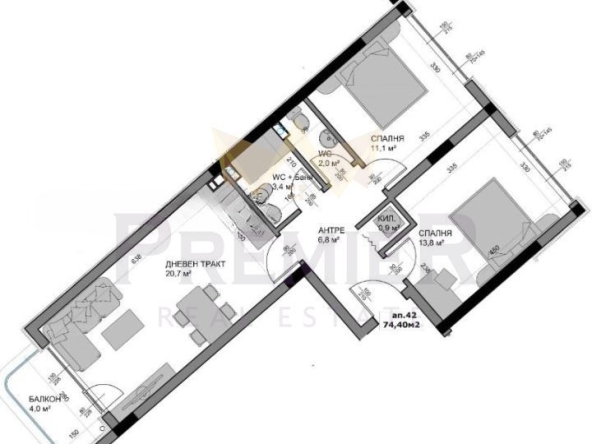 Тристаен апартамент в Варна, Владислав Варненчик - 86 кв.м за 1477 €/кв.м - Снимка #1