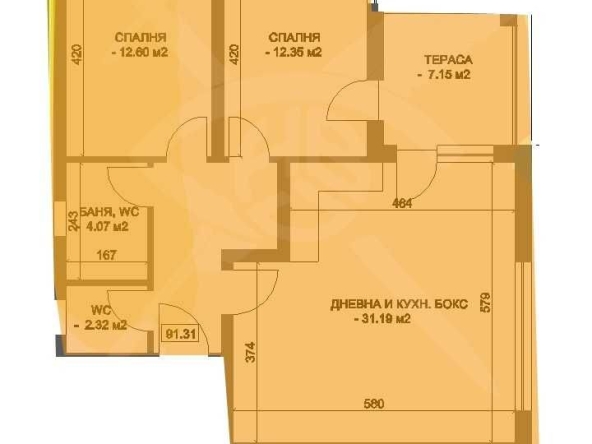 Тристаен апартамент в Пловдив, Остромила - 111 кв.м за 411 €/кв.м - Снимка #1