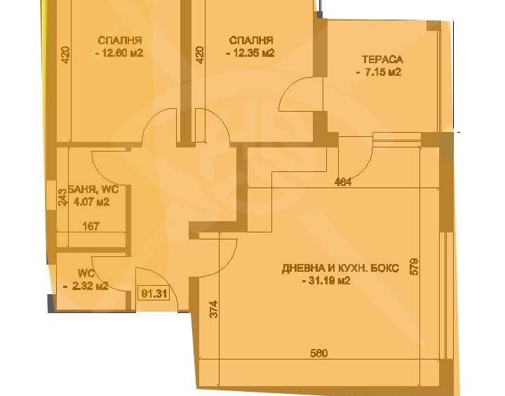 Тристаен апартамент в Пловдив, Остромила - 111 кв.м за 411 €/кв.м - Снимка #1