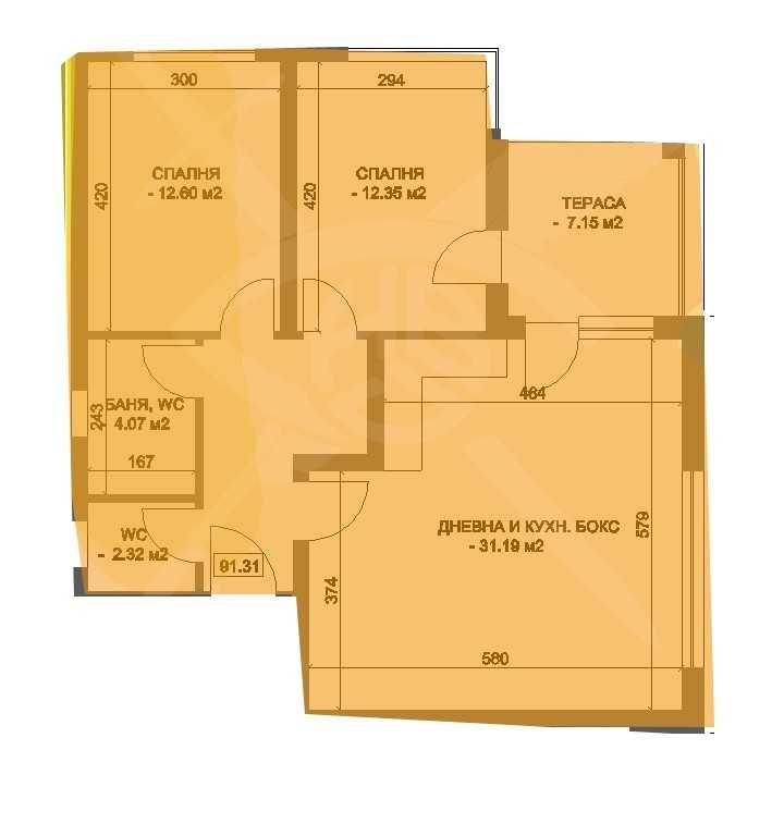 Тристаен апартамент в Пловдив, Остромила - 111 кв.м за 411 €/кв.м - Снимка #1