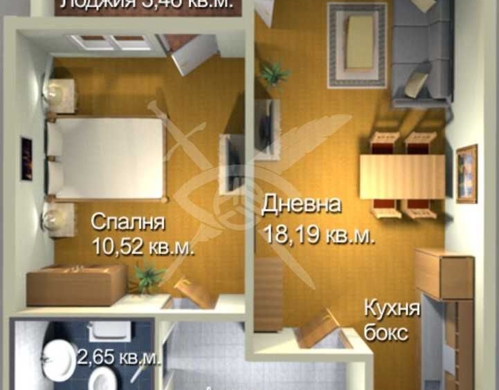 Двустаен апартамент в Бургас, Меден рудник - зона А - 55 кв.м за 1118 €/кв.м - Снимка #1