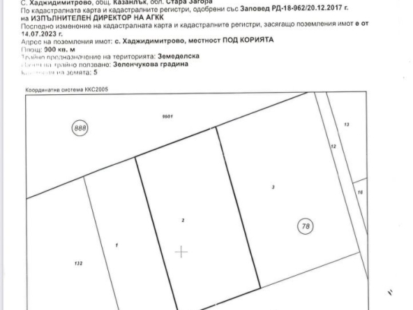 Парцел в с. Хаджидимитрово, Област Стара Загора - 900 кв.м за 13 €/кв.м - Снимка #1