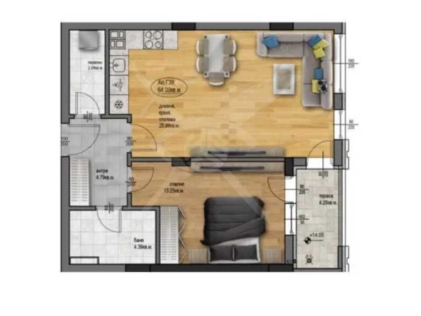 Двустаен апартамент в Пловдив, Остромила - 75 кв.м за 480 €/кв.м - Снимка #1