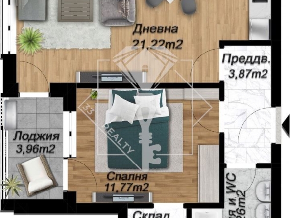 Двустаен апартамент в Пловдив, Беломорски - 70 кв.м за 1054 €/кв.м - Снимка #1
