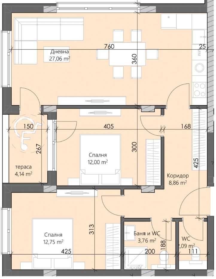 Тристаен апартамент в Пловдив, Кършияка - 101 кв.м за 1050 €/кв.м - Снимка #1