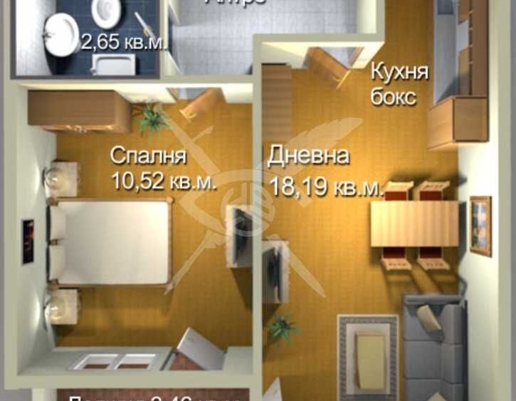 Двустаен апартамент в Бургас, Меден рудник - зона А - 59 кв.м за 1042 €/кв.м - Снимка #1