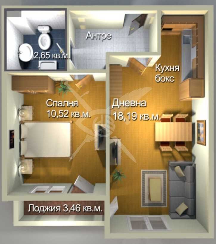 Двустаен апартамент в Бургас, Меден рудник - зона А - 59 кв.м за 1042 €/кв.м - Снимка #1