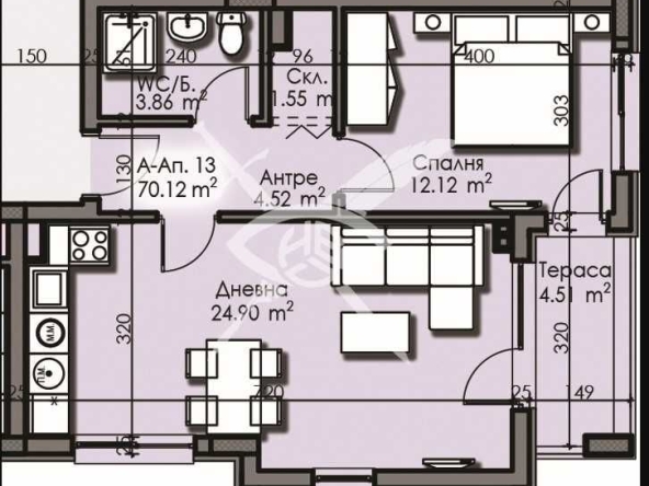 Двустаен апартамент в Бургас, Изгрев - 70 кв.м за 1253 €/кв.м - Снимка #1