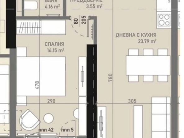 Двустаен апартамент в София, Банишора - 72 кв.м за 1382 €/кв.м - Снимка #1