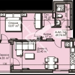 Двустаен апартамент в Бургас, Изгрев - 69 кв.м за 1264 €/кв.м - Снимка #1