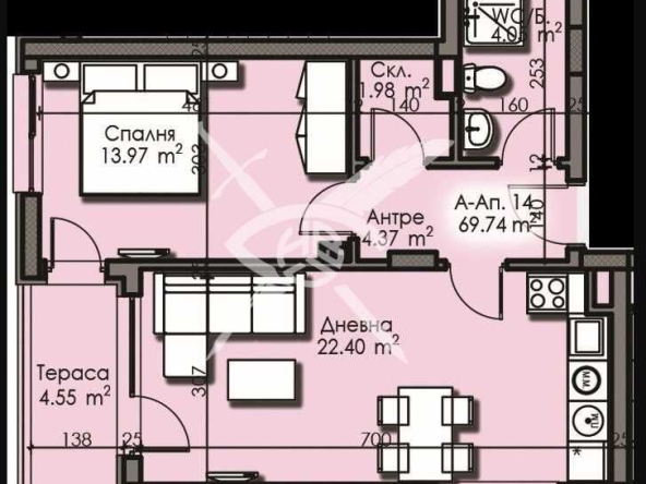 Двустаен апартамент в Бургас, Изгрев - 69 кв.м за 1264 €/кв.м - Снимка #1