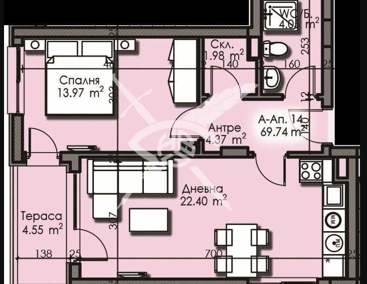 Двустаен апартамент в Бургас, Изгрев - 69 кв.м за 1264 €/кв.м - Снимка #1