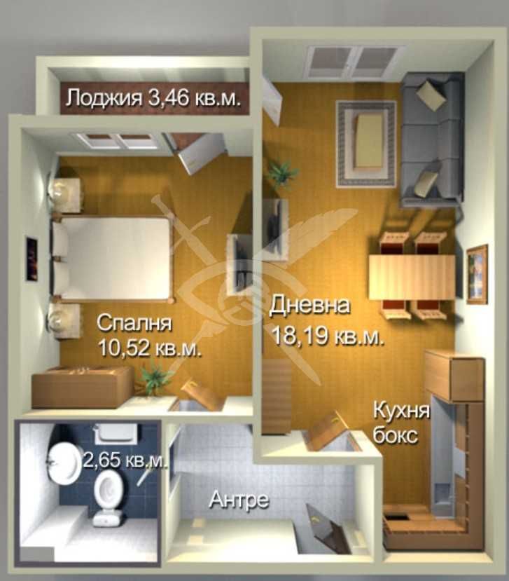 Двустаен апартамент в Бургас, Меден рудник - зона А - 55 кв.м за 1118 €/кв.м - Снимка #1
